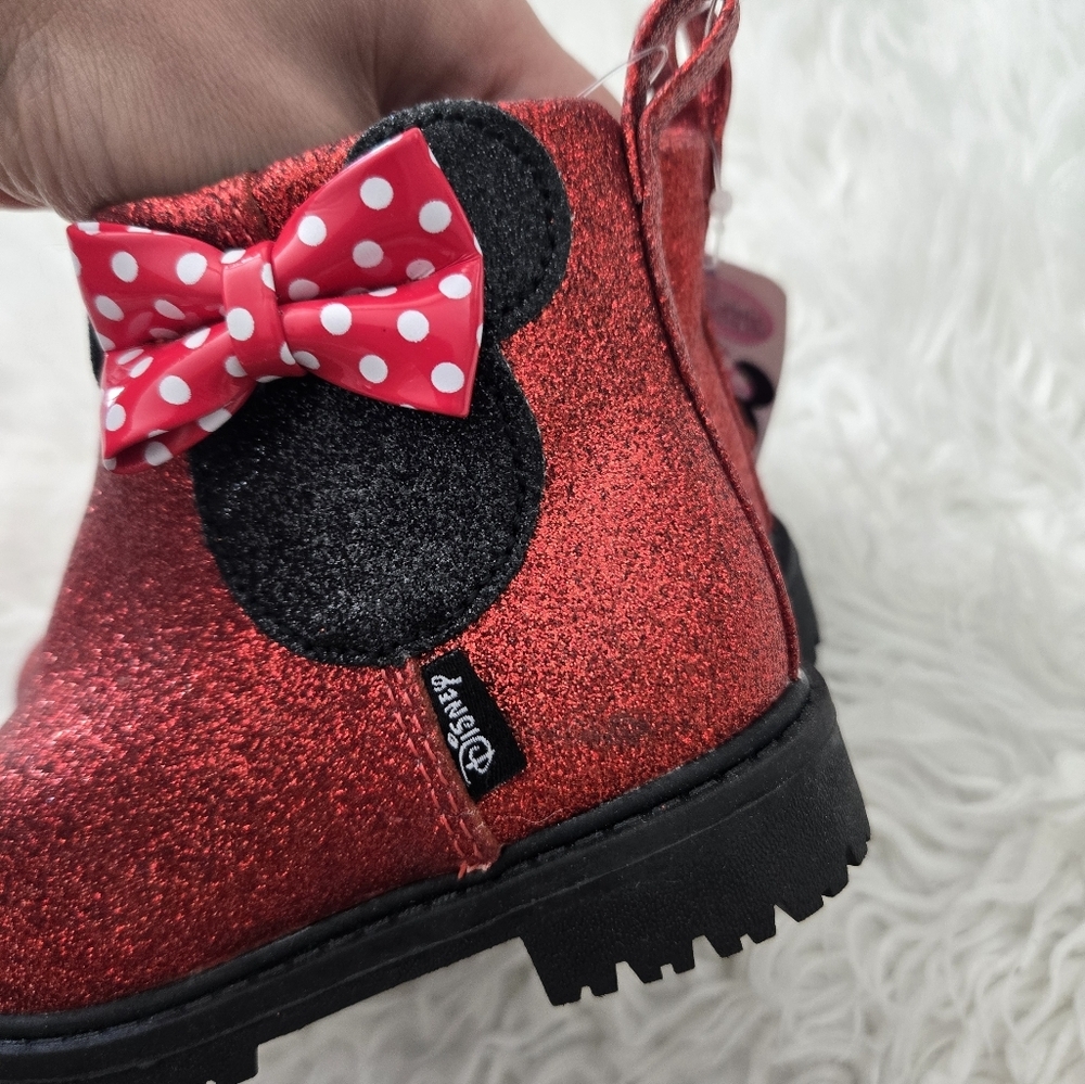 Minnie Mouse Red Glitter Chelsie Boots. Size 7. New. - Picture 4 of 6